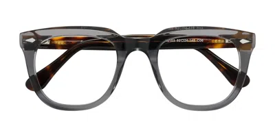 Yesglasses Light Gray/tortoise Thick Spring Hinges Acetate Square Blue Light Glasses - System In Light Gray,tortoise