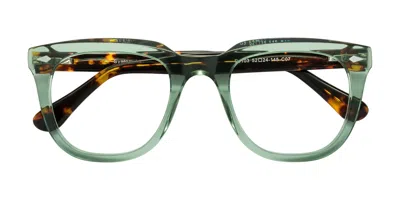 Yesglasses Light Green/tortoise Thick Spring Hinges Acetate Square Blue Light Glasses - System In Light Green,tortoise