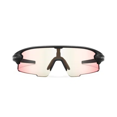 Yesglasses Matte Black Sports Sunglasses In Matte Black,pink