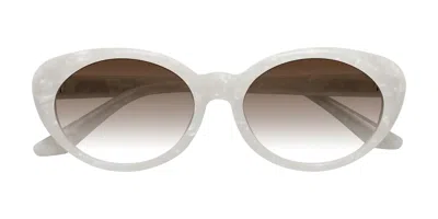 Yesglasses Mother-of-pearl Retro-vintage Acetate Oval Gradient Sunglasses In Mother-of-pearl,brown