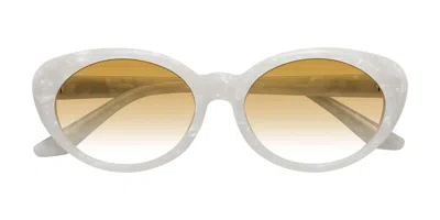 Yesglasses Mother-of-pearl Retro-vintage Acetate Oval Gradient Sunglasses In Mother-of-pearl,champagne
