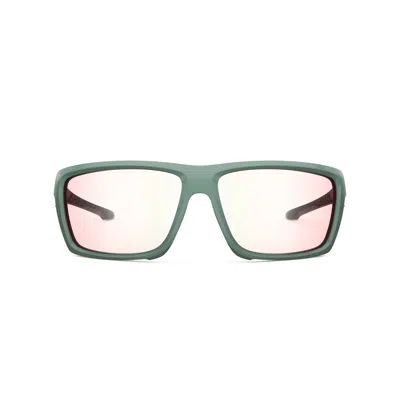 Yesglasses Muted Green Sports Sunglasses In Muted Green,pink