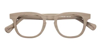 Yesglasses Pale Mauve Woodgrain Narrow Retro-vintage Keyhole Bridge Wood Blue Light Glasses - Tonia