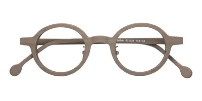 Yesglasses Pale Mauve Woodgrain Retro-vintage Low Bridge Fit Wood Round Blue Light Glasses - Timber