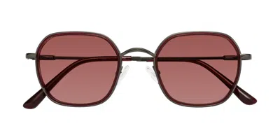 Yesglasses Ruby/gunmetal Mixed Retro-vintage Windsor Tinted Sunglasses In Ruby,gunmetal,garnet