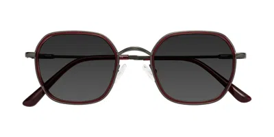 Yesglasses Ruby/gunmetal Mixed Retro-vintage Windsor Tinted Sunglasses In Ruby,gunmetal,gray