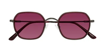 Yesglasses Ruby/gunmetal Mixed Retro-vintage Windsor Tinted Sunglasses In Ruby,gunmetal,wine
