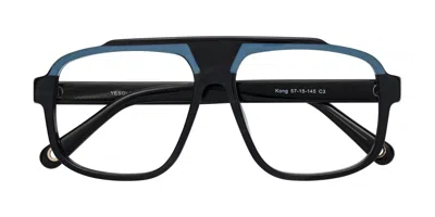 Yesglasses Storm Striped Sports Hipster Acetate Aviator Reading Glasses - Kong