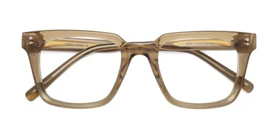Yesglasses Tan Medium Classic Acetate Square Reading Glasses - Clark