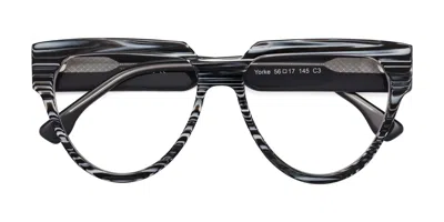 Yesglasses Zebra-print Oversized Geek-chic Sports Geometric Eyeglasses - Yorke