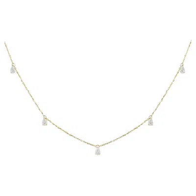 Pre-owned Yessayan 0.94 Cts Diamond Pear Charm Necklace In 18k Yellow Gold