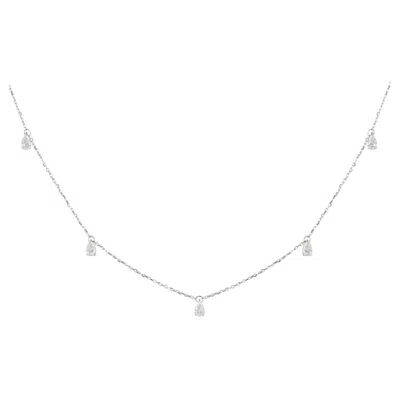 Pre-owned Yessayan 1.45 Cts Diamond Pear Charm Necklace In 18k White Gold