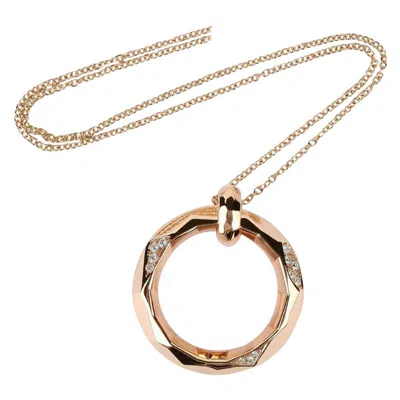 Pre-owned Yessayan Circle Diamond Pendant In 18k Rose Gold In Red