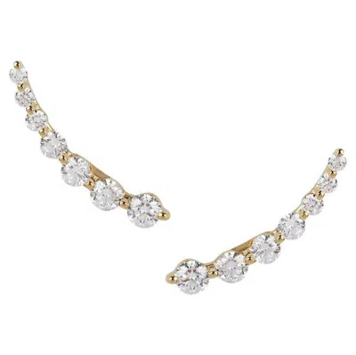 Pre-owned Yessayan Crawler Diamond Earrings In 18k Yellow Gold