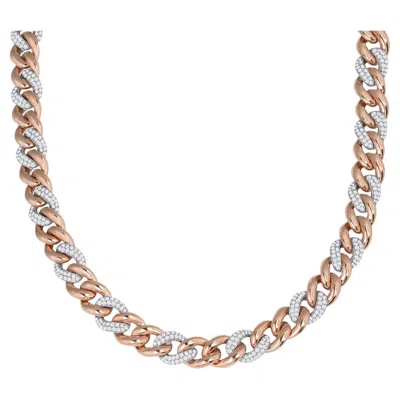 Pre-owned Yessayan Cuban Link Diamond Two-tone 2 To 1 Chain Necklace In Multi