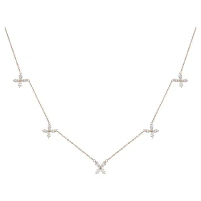 Pre-owned Yessayan Diamond Clover Charm Necklace In 18k Yellow Gold