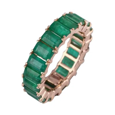 Pre-owned Yessayan Emerald Eternity Band In 18k Yellow Gold