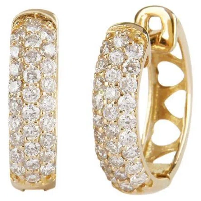 Pre-owned Yessayan Heart Huggie Diamond Earrings In Multi