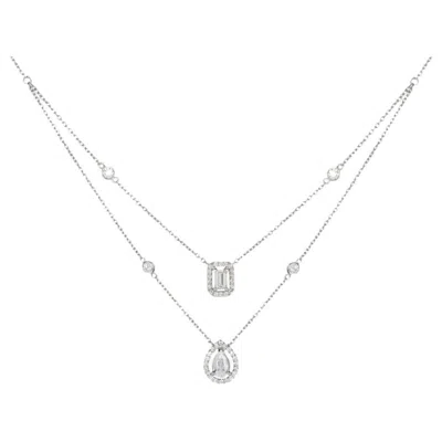 Pre-owned Yessayan Layer Mixed Cut 1.05cts Diamond Necklace In 18k White Gold