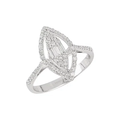 Pre-owned Yessayan Marquise Diamond Ring In 18k White Gold