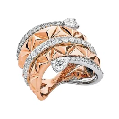Pre-owned Yessayan Okre By , Pyramid Yellow & White Gold Pear Diamond Ring