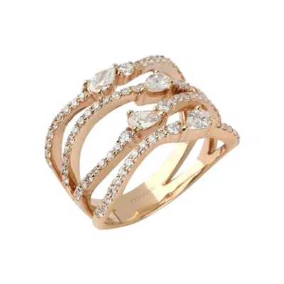 Pre-owned Yessayan Pear & Round Diamond Ring In 18k Yellow Gold