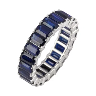 Pre-owned Yessayan Sapphire Eternity Band In 18k White Gold