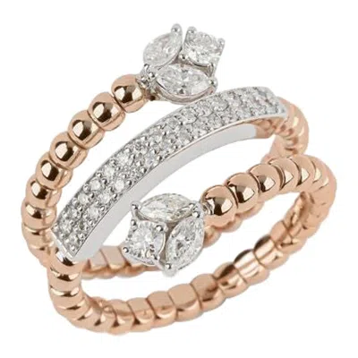 Pre-owned Yessayan Spiral Diamond Ring In 18k Rose Gold In Red