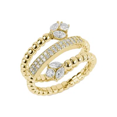 Pre-owned Yessayan Spiral Diamond Ring In 18k Yellow & White Gold