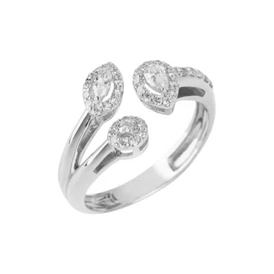 Pre-owned Yessayan Trio Diamond Ring In 18k White Gold