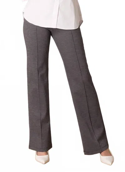 Yest Aalia Essential Trouser Pant In Deep Blue/multi In Gray