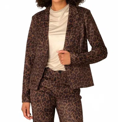Yest Clarissa Blazer In Multi Leopard In Brown