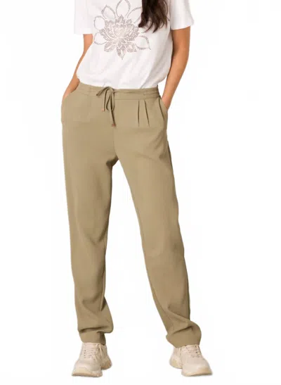 Yest Fatima Pleated Trouser In Soft Army In Brown