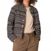 Yest Geesje Bomber Blazer In Black/off White In Brown