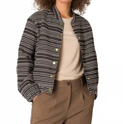 Yest Geesje Bomber Blazer In Black/off White In Brown