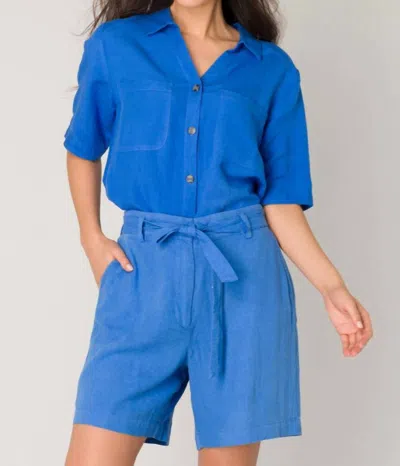 Yest Maylin High Waisted Short In Electric Blue