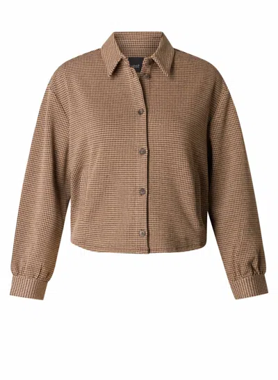 Yest Naji Cropped Shirt Jacket In Classic Brown/multi