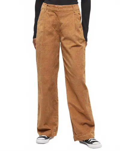 Yest Nancy Corduroy Wide Leg Pant In Dark Camel In Brown