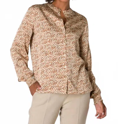 Yest Octavia Blouse In Light Sand/multi Color