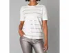 Yest Oldwina Metallic Sequin T-shirt In White In White