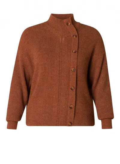 Yest Olga Knit Cardigan In Cinnamon/melange In Multi