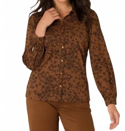 Yest Olimpia Button Down Shirt In Classic Brown/black