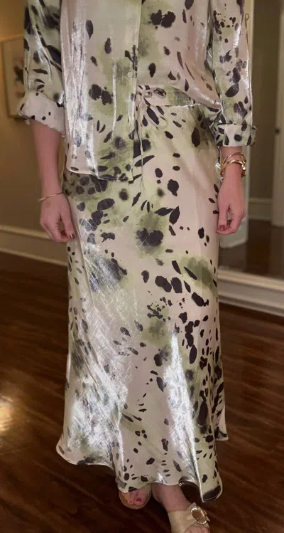 Yest Pull On Skirt In Natural/green In Multi