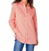 Yest Rae Button Up Blouse In Off White/coral In Red