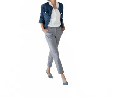Yest Rahima Pinstripe Trousers In Light Grey In Gray