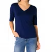 Yest Ramona V-neck Tee In Blue In Blue