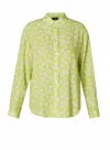 Yest Rashida Button-down Top In Citric Green/white In Green