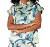 Yest Sandra Blouse In Mint Multi In Multi