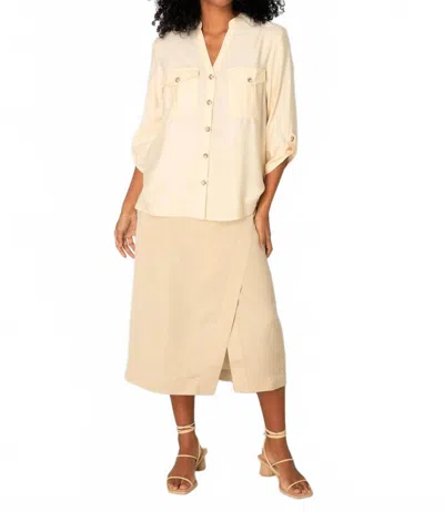 Yest Sanneke Front Button Blouse In Sand