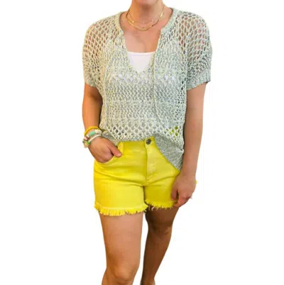 Yest Zamira Knit Sweater In Lime Multi In Green